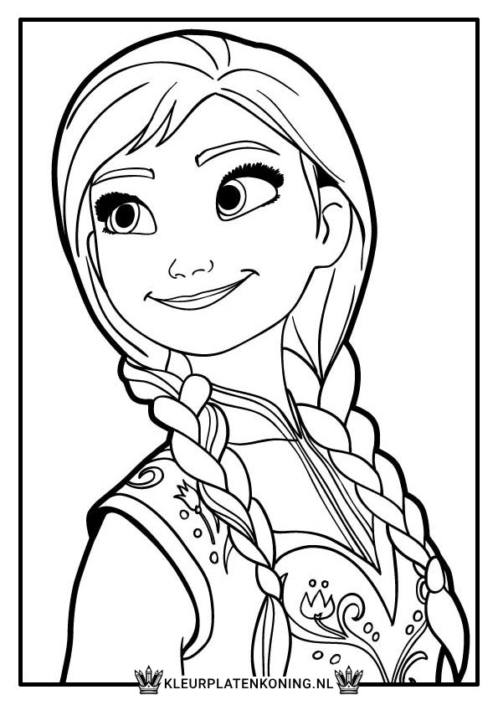 Kleurplaat van Anna uit Frozen