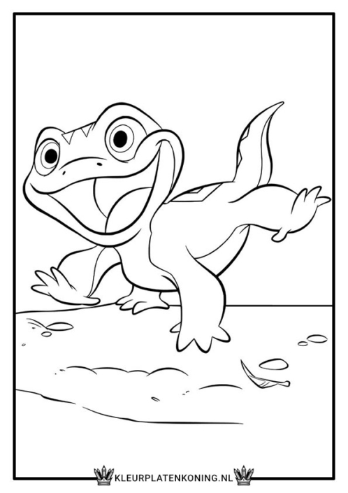 Kleurplaat Bruni Frozen 2 blij