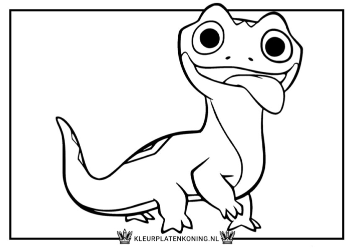 Kleurplaat Bruni Frozen 2 gek