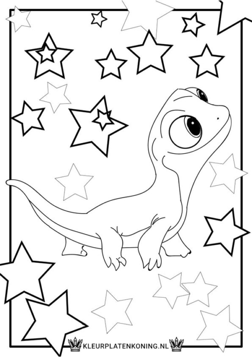 Kleurplaat Bruni Frozen 2 sterren