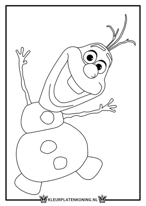 Kleurplaat Olaf is blij